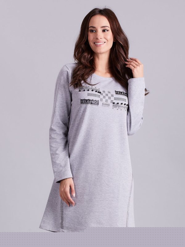 Velkoobchod Šedé mikiny s nášivkou