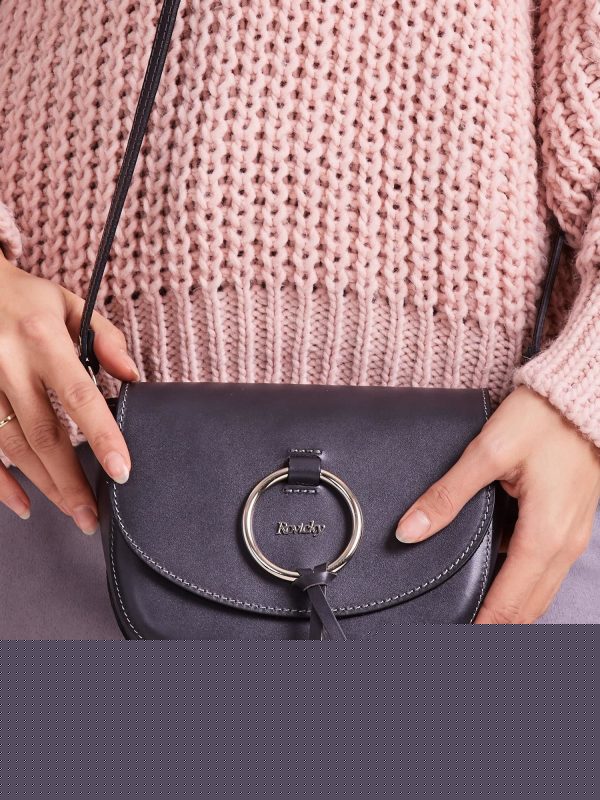 Velkoobchod Kožená kabelka zaoblená šedá