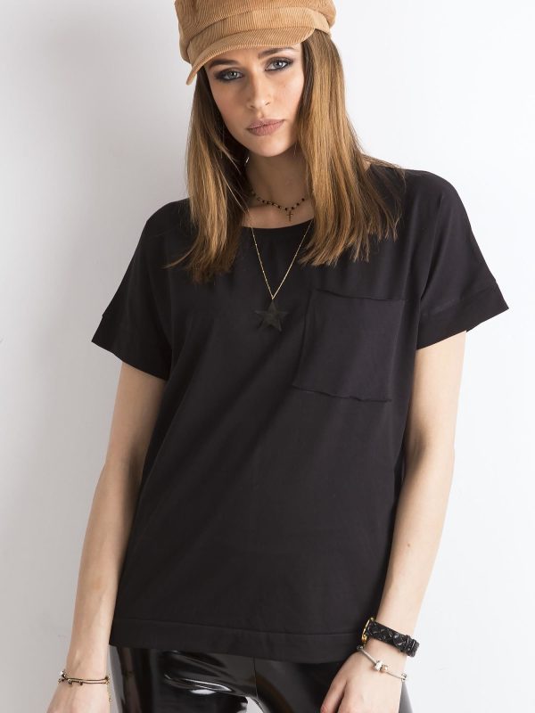 Velkoobchod Černa přehná halenka s kapsou