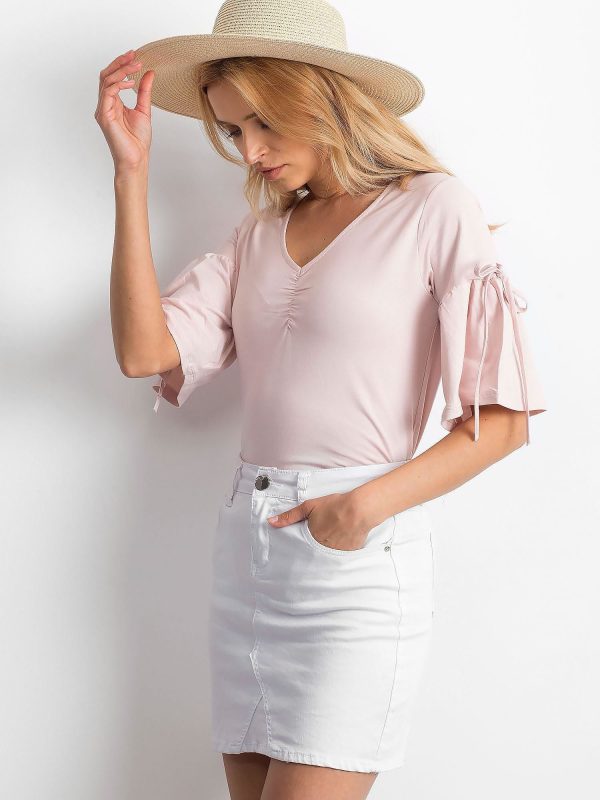 Velkoobchod Halenka Světle Růžová s rozšířenými rukávy