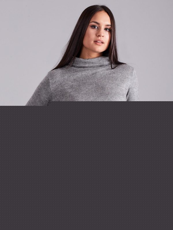 Velkoobchod Svetle Šedá Volna Pruhovaná Tunika