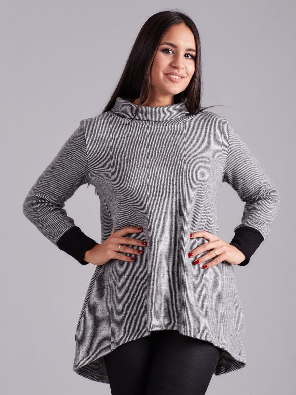 Velkoobchod Šedá Volna Pruhovaná tunika