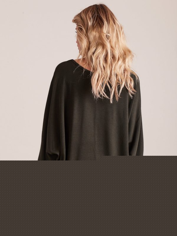 Velkoobchod Khaki asymetrická přehňatá halenka