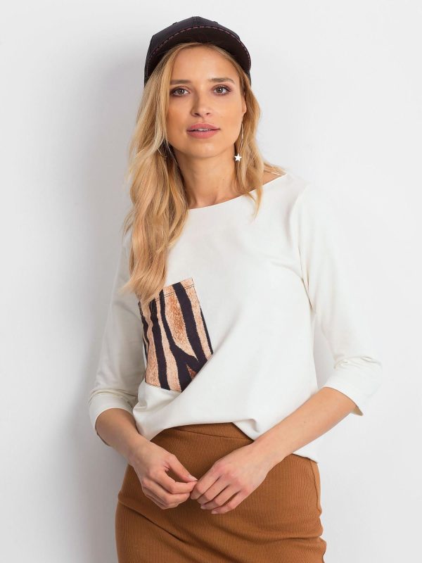 Velkoobchod Dámská halenka Ecru s kapsou