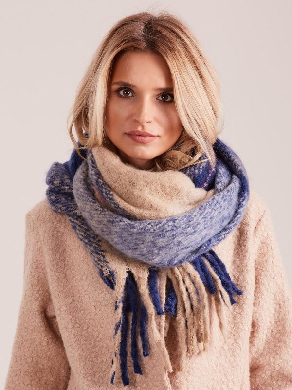 Velkoobchod Modra pletená kostkovaná šala