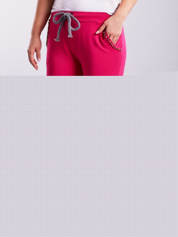 Velkoobchod Růžové tepláky s plus velikost nášivka