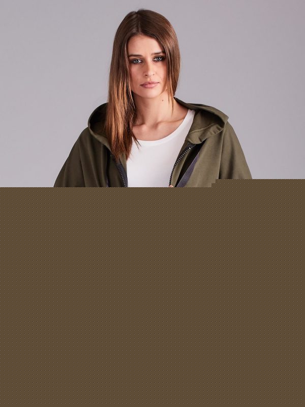 Velkoobchod Khaki mikina se širokými rukávy