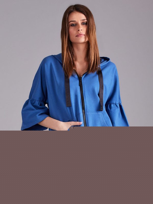 Velkoobchod Modra mikina se širokými rukávy