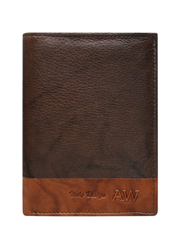 Velkoobchod Pánská vertikální peněženka bez spony tmavě hnědá