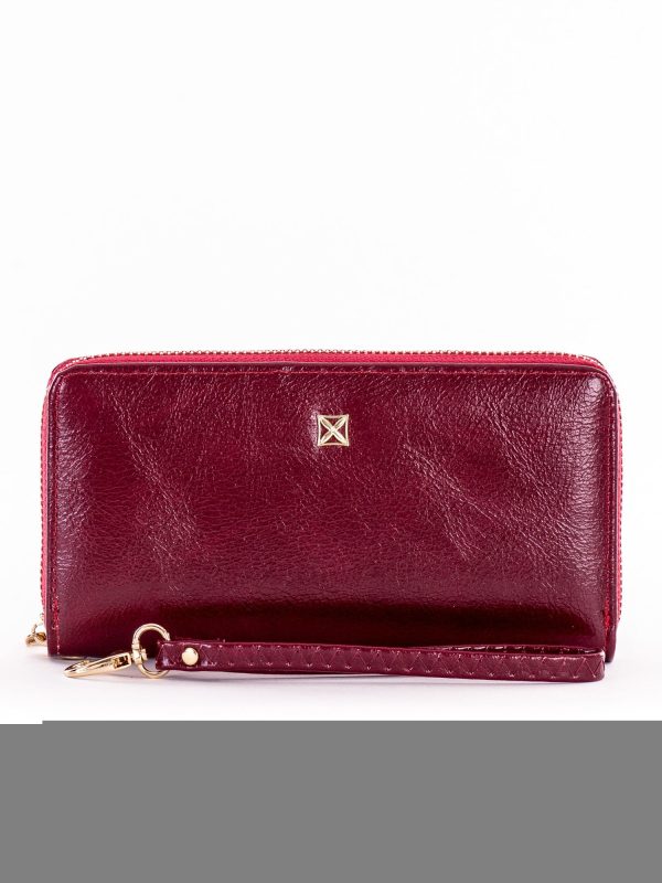 Velkoobchod Vínová koženková peněženka s dlouhým zipem