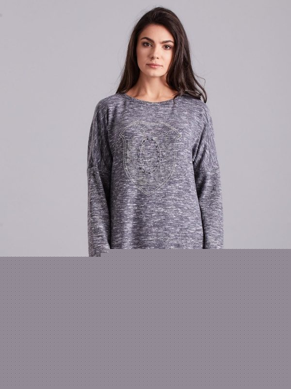 Velkoobchod Modré melanžové šaty s applicací