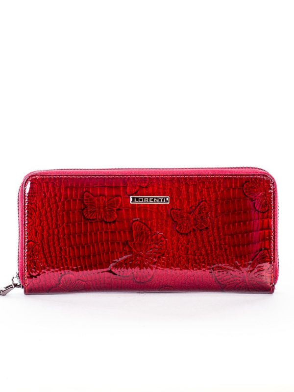 Velkoobchod Červená lakovana peněženka s motýly