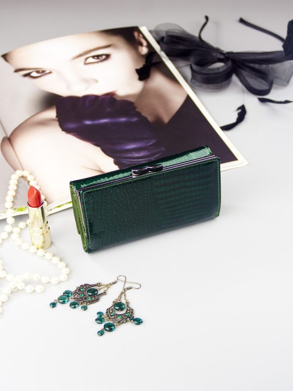 Velkoobchod Zelena kožená dámská peněženka