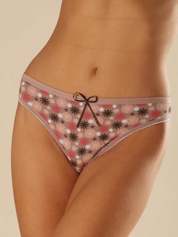 Velkoobchod Bežová Vzorované dámské kalhotky