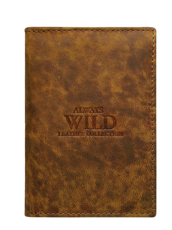 Velkoobchod Hnedá pánská kožená peněženka bez zipů