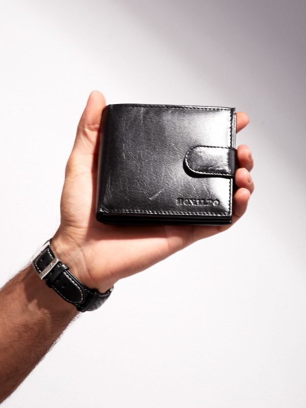 Velkoobchod Černá peněženka pro muže s pravé kůže Horizontální
