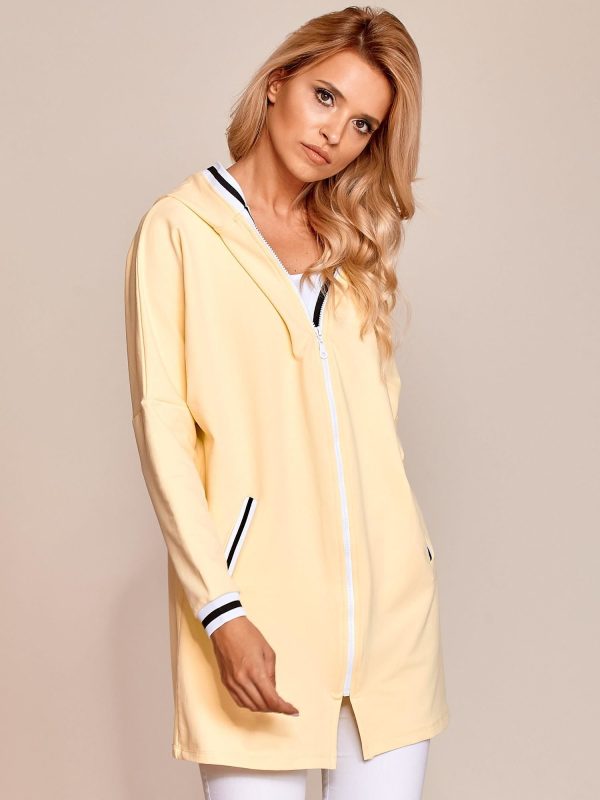 Velkoobchod Světle Zluta Dlouhá Mikina S Kapuci