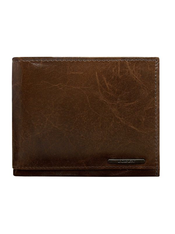 Velkoobchod Hnědá peněženka pro muže bez spony s RFID systémem