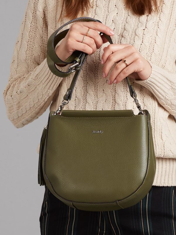 Velkoobchod Khaki kožená brašna s odnímatelným popruhem