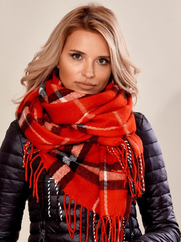 Velkoobchod Dámská kostkovaná šála červená