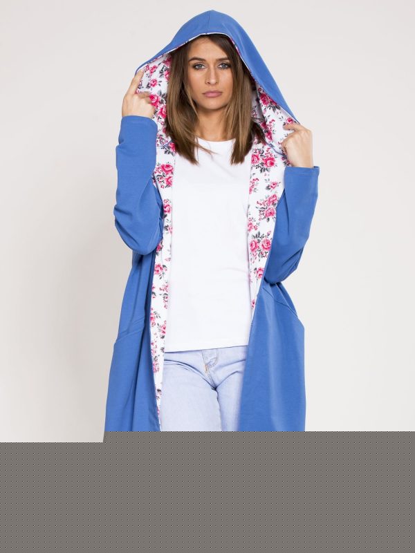 Velkoobchod Modra mikina s květinovou kapucí