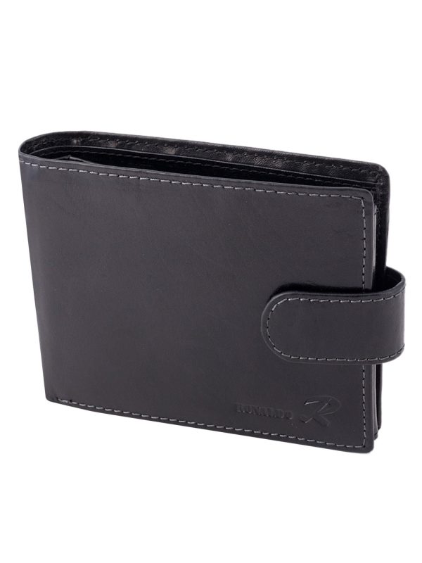 Velkoobchod Panská černá kožená peněženka se sponou