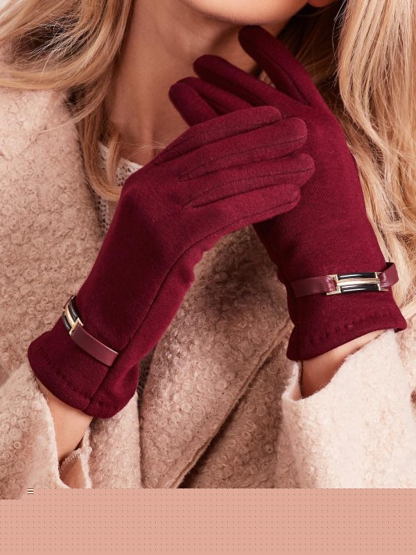 Velkoobchod Dámské vínové rukavice s přezkou