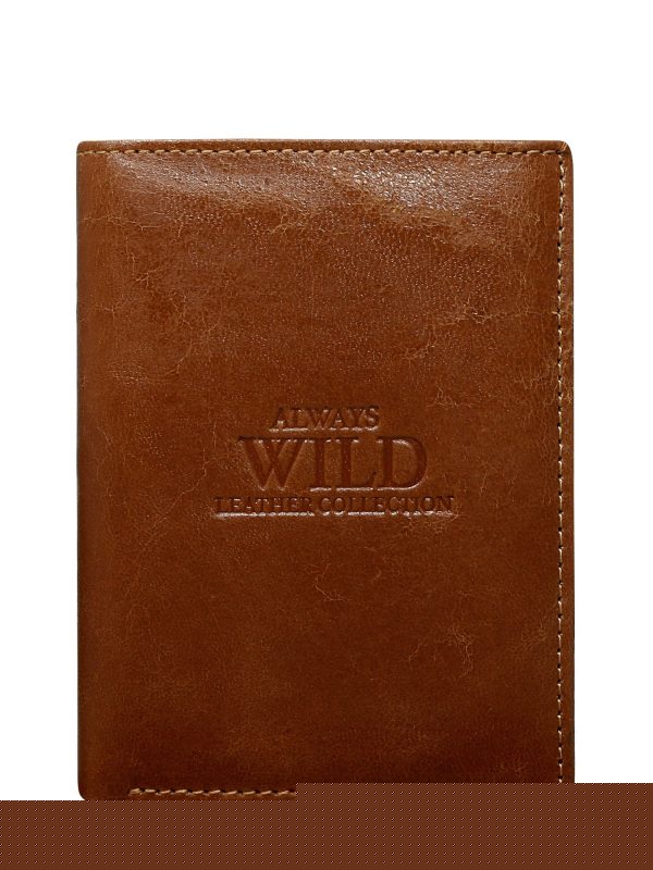 Velkoobchod Hnedá vertikální pánská peněženka s ražbou