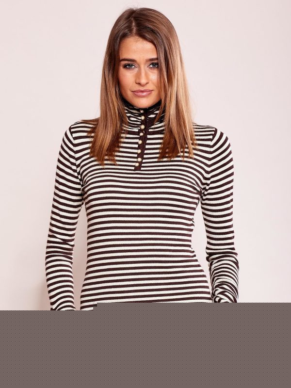 Velkoobchod Hneda Pruhovaná Roláková Halenka