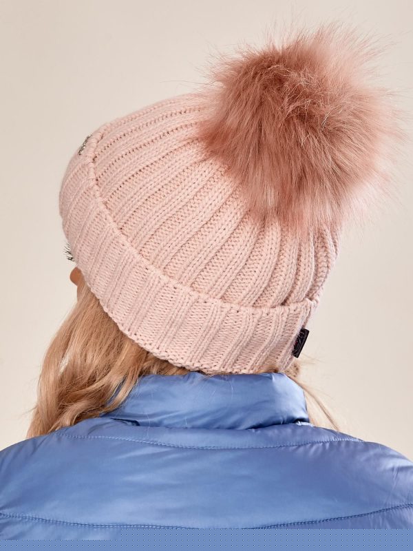 Velkoobchod Světle růžový dámský klobouk na zimu