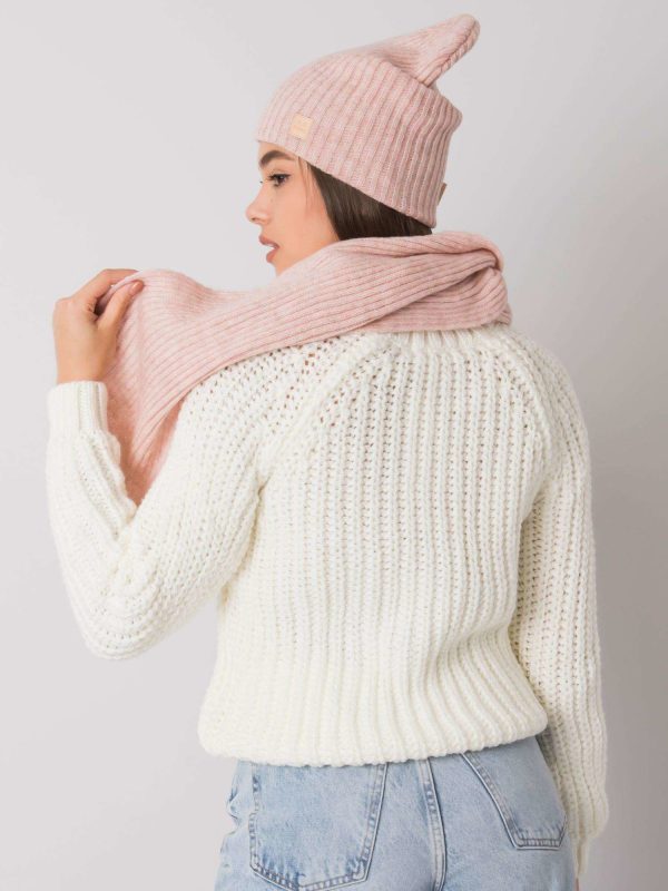 Velkoobchodní špinavý růžový klobouk a šátek RUE PARIS