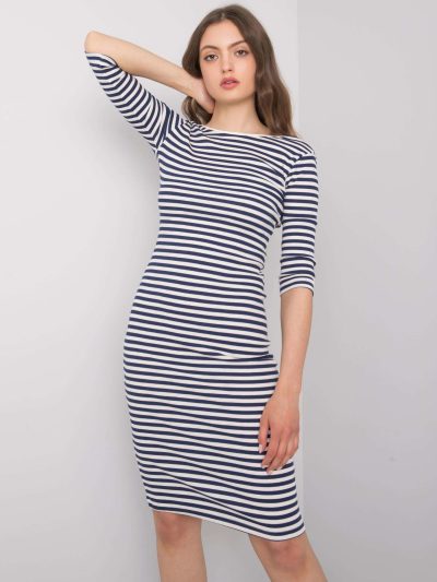 Velkoobchodní Ecru - tmavě modré ležérní šaty Michelle RUE PARIS