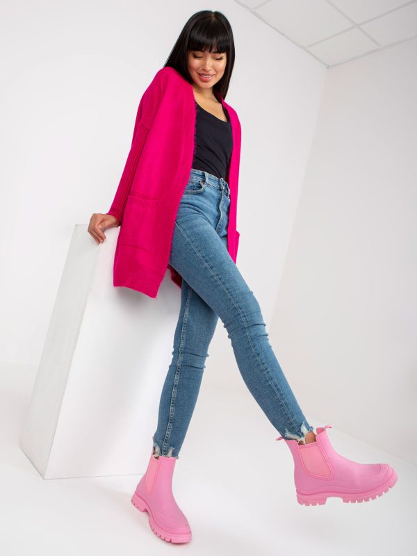 Velkoobchod Klasický fuchsiový svetr s kapsami Barreiro RUE PARIS