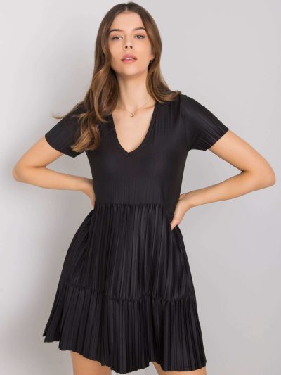 Velkoobchodní černé skládací šaty Yazmin RUE PARIS