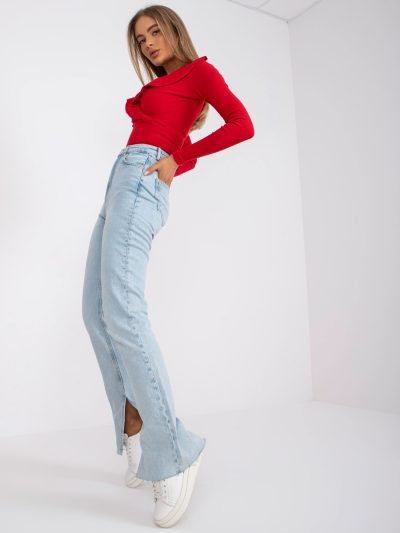 Velkoobchodní červená ležérní pruhovaná halenka RUE PARIS