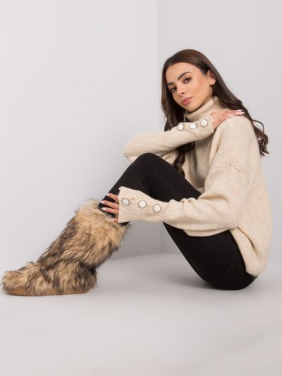 Velkoobchodní béžový dámský rolák Emrie RUE PARIS