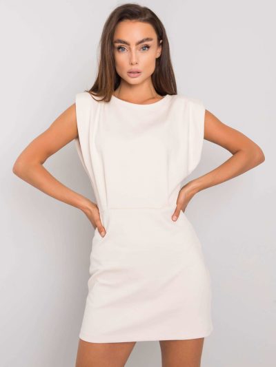 Velkoobchodní bavlněné šaty Merissa RUE PARIS svíčky béžové